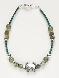 Bracelet - Turtle with Gemstone Beads - Turtle Charm May Vary Slightly!