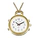 Ladies Gold Colored Tel Time Pendant Talking Watch with White Dial Golden Chain