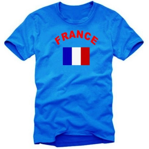 Coole Fun T-Shirts FRANKREICH T-SHIRT, ROYALBLAU, XL