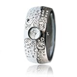 Montre bracelet m&eacute;tal couverte de strass
