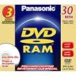 Panasonic LM-AF30U3 8CM Rewritable DVD-RAM for Camcorders (3 Pack)