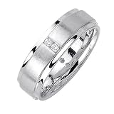 0.24ctw Polished Edge Satin Diamond Wedding Ring in 14K White Gold (GH, VS)