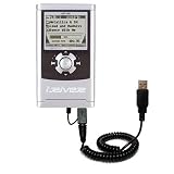 Coiled Power Hot Sync and Charge USB Data Cable w/ Tip Exchange for the iRiver iHP-110 - Gomadic Brand