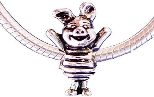 LifeSong Collection Women's Sterling Silver Plated European Charm Bead Piglet