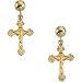 Crucifix Earrings - 14K Yellow Gold - 13 X 9 X 2 NEW