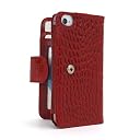 SP235:iPhone4S/4用本革ケース「wallet book for iPhone4S/4」 (クロコレッド)