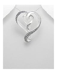 Heart Pendant Necklace In 92.5 Sterling Silver