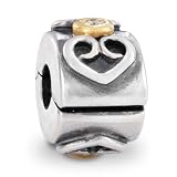 41GHdtERlZL. SL160  Original Pandora Jewelry Silver 14K Gold Diamond Double Heart Clip