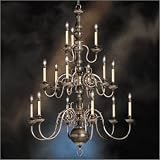 Kichler 1836TGP Claremont Chandelier Tuscan Gold with Antique Pewter Height: 56