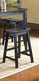 Homelegance Saddleback 18" High Bar Stool in Black (Set of 2)