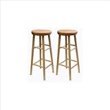 Set of 2 Beech Wood 29"H Kitchen Swivel Bar Stools
