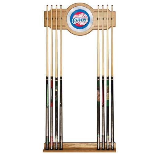 NBA6000-LAC - Los Angeles Clippers NBA Billiard Cue Rack with Mirror
