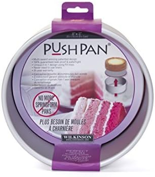 PushPan Round 8 by 3-Inch Aluminum Cake Pan, Silver