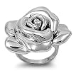 Sterling Silver Ring - Rose - 33mm x 3mm (Sizes 6-9) Sterling Silver Ring - Rose - 33mm x 3mm (Sizes 6-9)