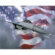 (16x20) Jet Airplane F-16A (American Flag) Art Print Poster