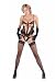 2 PC. Soft underwired leopard bustier with floral lace, ruffle trim, and matching thong.