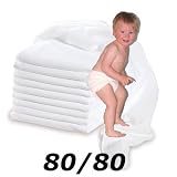 Babymajawelt 808010er Mullwindel, Stoffwindeln/Spuckt�cher kochfest bis 90�C, 10-er Pack, 80 x 80 cm, wei�von "Babymajawelt"
