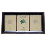 Fetco Home Decor Wood Triple Photo frame, Two tone Espresso finish, Holds three 5 x 7 horizontal or vertical photos, eco-friendly, Sierra