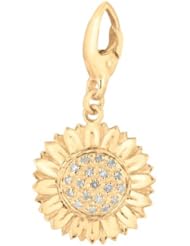 Gold over silver 0.09ct TDW Diamond Sunflower (Charm)