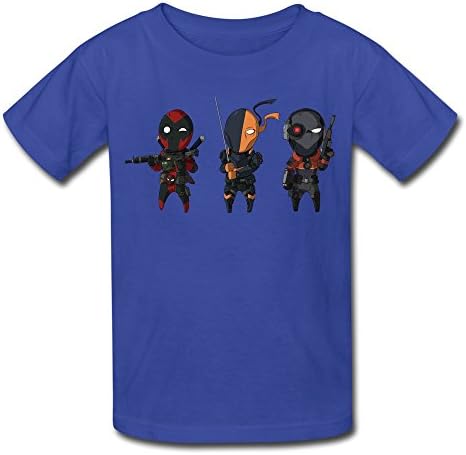 WX Kids Youth Deadpool Deadshot Deathstroke Kids T-Shirt - RoyalBlue