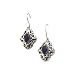 14K Yellow Gold and Sterling Silver Oval Shaped Amethyst Cabochon Fashion Earrings