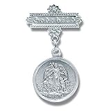 Sterling Silver Christening Baptism Baby Infant Pins Godchild Religious Mary Angel