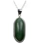 Jade and Sterling Silver Medium Pendant, 18"