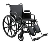 MEDLINE EXCEL K3 LIGHTWEIGHT WHEELCHAIR, 300 LB WGT CAP, 18 W, LATEX FREE, REMOVABLE DESK-LENGTH ARMS, DETACHABLE ELEVATING LEG RESTS