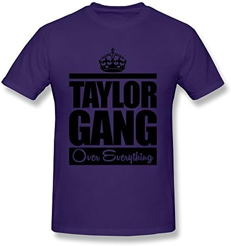 XUEJW Men's Taylor Gang Over Everything Cotton T Shirt,M,Purple