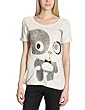 ONLY Damen T-Shirt, 15068035 - DORA DOG S/S TOP JRS, Gr. 36 (S), Grau (SMOKED PEARL, Print:DOG)