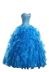 Strapless Lace-Up  Quinceanera Dress  With Ruffles