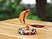 Handmade Glass King Cobra Spreading its Hood Snake Figurine, 2 Inches Dollhouse, Multicolor with 22K Gold Accents, Cool Stuff Decor