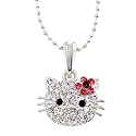 Celebrity Hello Kitty Red Crystal Rhodium Pendant