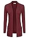 Doublju Womens Basic Thin Open Front Cardigan With Pockets (Made In USA)