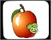 Mouse Pad with apple, eating, burrowing, worm, animal