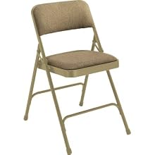 National Public Seating 2200 Series Steel Frame Upholstered Premium Fabric Seat and Back Folding Chair with Double Brace, 480 lbs Capacity, Graystone/Gray (Carton of 4)