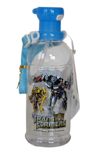 Transformers Water Bottle - Transformers travel bottle w/ straw & strap