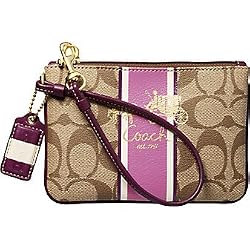 AUTHENTIC COACH HERITAGE SIGNATURE STRIPE WRISTLET 41659