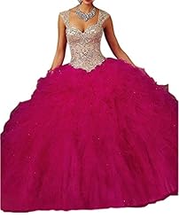 Organza/Satin/Tulle  Beaded  Lace-Up Vintage   Ball Gown Prom Dress/Quinceanera Dress  With Rhinestones and Ruffles