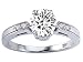 1.29 cts Genuine White Topaz and Diamond Engagement Ring - 14kt White or Yellow Gold