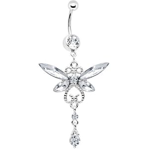 Piercing pour le Nombril - Bijou clair et baisse de libellule