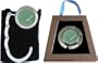 1 Gemstone Jade Aventurine FOLDING Purse Hanger with Black Velvet Pouch and Gift Box