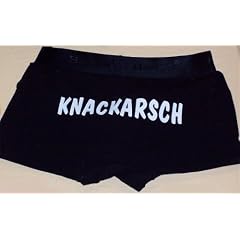 KNACKARSCH; Herren Unterhose, Boxershort, Hanes, schwarz