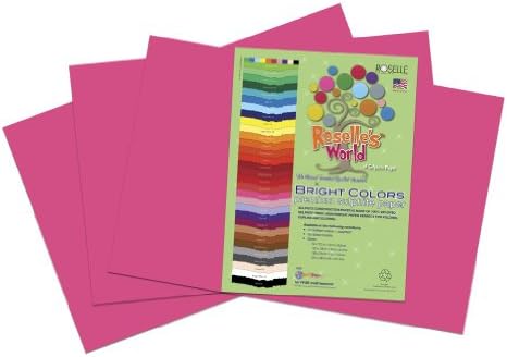 Roselle 12x18 Bright Colors Sulphite Construction Paper, Hot Pink (75702)