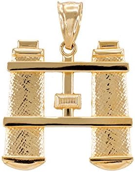 Fine 14k Yellow Gold Binoculars Charm Pendant