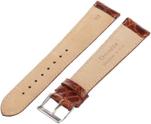 Artisan of Italy CITPD400-0320ML Men's Dress Padded Crocodile 20mm Tan Long Watch Strap