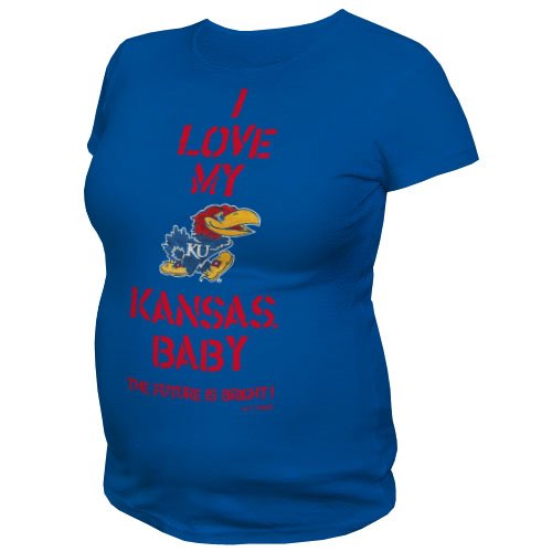 NCAA Kansas Jayhawks T.Fisher I Love My Baby Maternity Tee Shirt