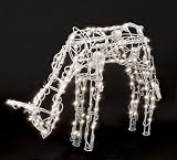 Animated Feeding Deer 3-D Wire Sculpture (46-332-23)