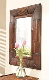 28" Rectangular Oriental-Style Bamboo Wall Art Mirror