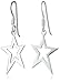 Amazon Collection Sterling Silver Open Star Drop Earrings